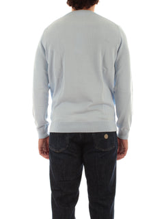 Lacoste pullover da uomo con collo rotondo in cotone organico azzurro