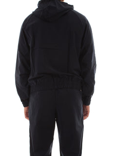 Lacoste giacca con cappuccio in flanella misto lana da uomo blu navy