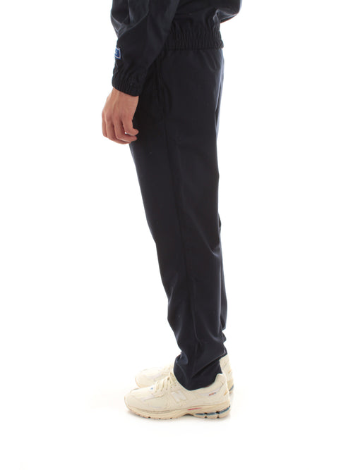 Lacoste pantaloni chino in flanella di lana da uomo blu navy