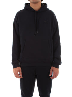 Lacoste felpa con cappuccio in tessuto pesante unisex blu navy