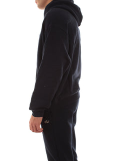 Lacoste felpa con cappuccio in tessuto pesante unisex blu navy