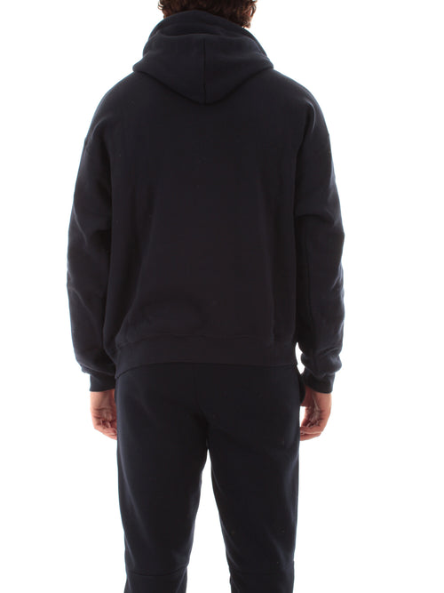 Lacoste felpa con cappuccio in tessuto pesante unisex blu navy