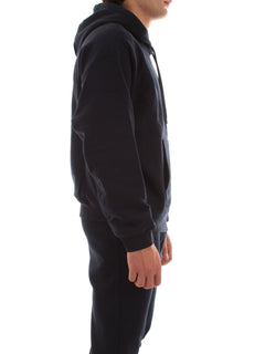 Lacoste felpa con cappuccio in tessuto pesante unisex blu navy