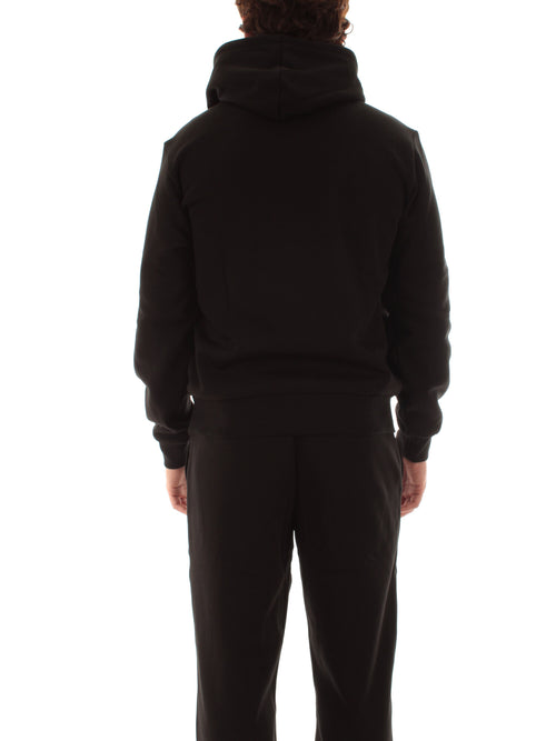 Lacoste felpa con cappuccio in pile da uomo nero