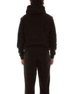 Lacoste felpa con cappuccio in pile da uomo nero