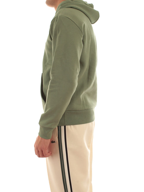 Lacoste felpa con cappuccio in pile da uomo verde