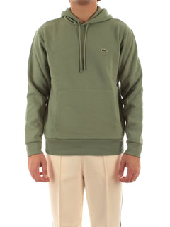 Lacoste felpa con cappuccio in pile da uomo verde