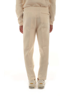 Lacoste pantaloni felpati da uomo bianco panna