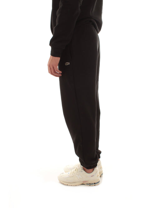 Lacoste pantaloni della tuta regular fit da uomo nero