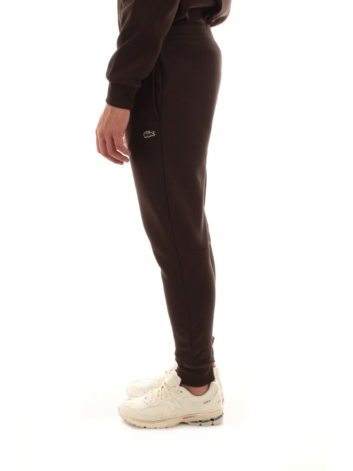 Lacoste pantaloni della tuta slim fit da uomo marrone