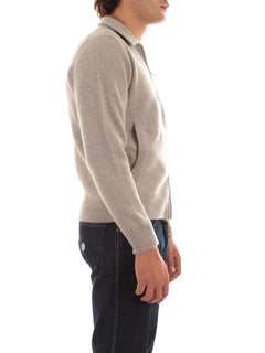 Lardini cardigan in maglia double da uomo grigio