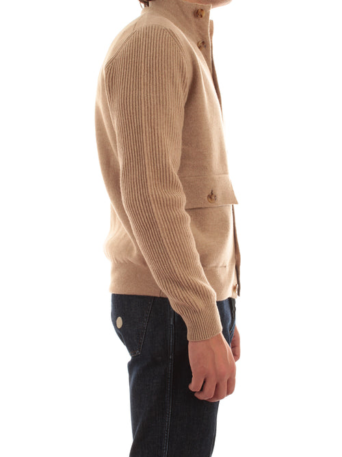 Lardini giubbino in maglia da uomo beige