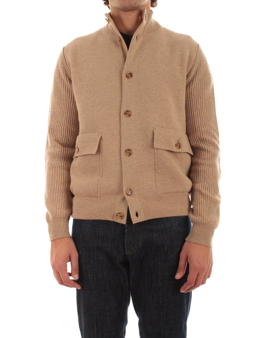 Lardini giubbino in maglia da uomo beige