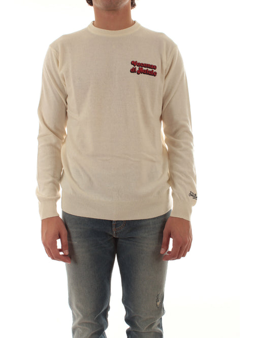 MC2 SAINT BARTH maglia HERON LIGHT EMBRY con ricamo VACANZE LOGO 10 EMB da uomo