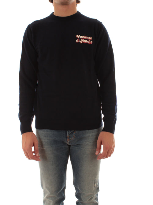 MC2 SAINT BARTH maglia HERON LIGHT EMBRY con ricamo VACANZE LOGO 6141 da uomo