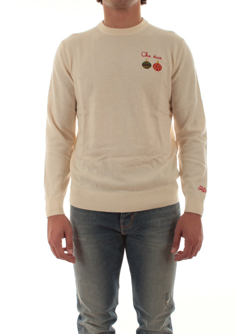 MC2 SAINT BARTH maglia HERON LIGHT EMBRY con ricamo DUE PALLE 10 da uomo