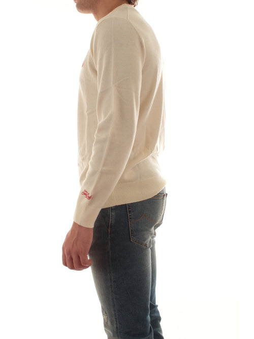 MC2 SAINT BARTH maglia HERON LIGHT EMBRY con ricamo DUE PALLE 10 da uomo