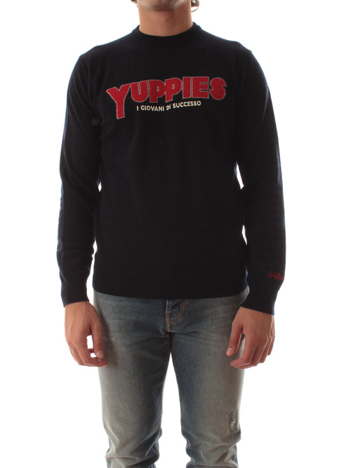 MC2 SAINT BARTH maglia HERON LIGHT con ricamo YUPPIES 61 EMB da uomo