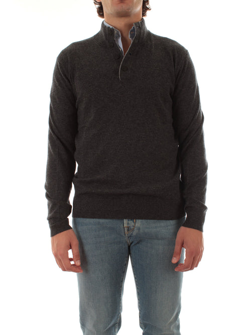 Mc2 Saint Barth DORIAN maglia in misto lana merino e cashmere da uomo grigio