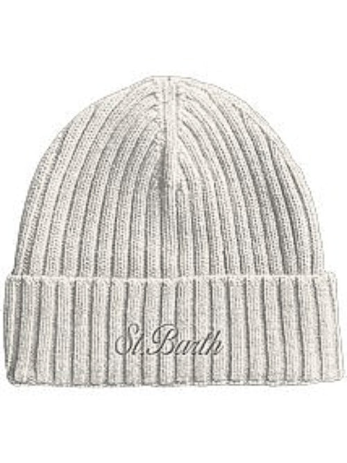 MC2 Saint Barth Wengen wool berretto con ricamo da uomo 10 OFF WHITE