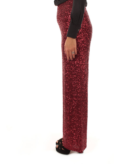 Mc2 Saint Barth LUCETTE pantalone in full paillettes da donna 44 burgundy