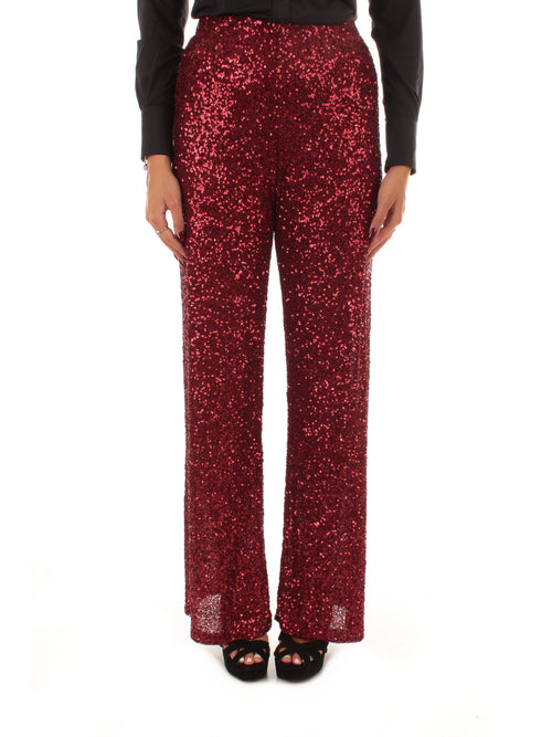 Mc2 Saint Barth LUCETTE pantalone in full paillettes da donna 44 burgundy