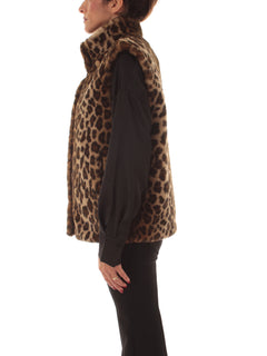 Mc2 Saint Barth AMBRE FUR gilet da donna LEOPARDY 1910