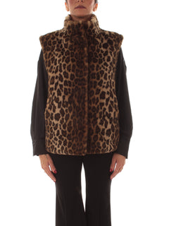 Mc2 Saint Barth AMBRE FUR gilet da donna LEOPARDY 1910