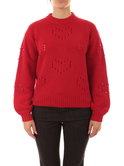 Mc2 Saint Barth DANYA maglia da donna HEART LACE 41 STRASS