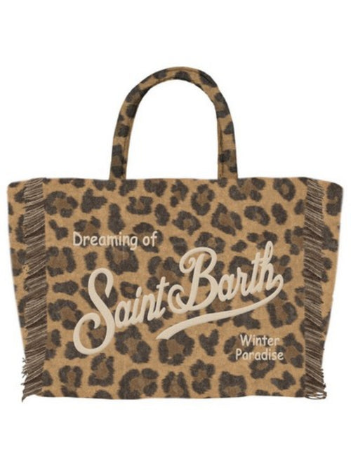 Mc2 Saint Barth Colette Felt borsa da donna con tracolla LEOPARD MIDI 18 EMB