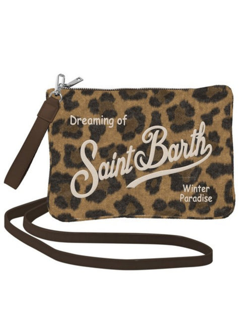 Mc2 Saint Barth Parisienne Felt pochette da donna con tracolla LEOPARD MIDI 18 EMB