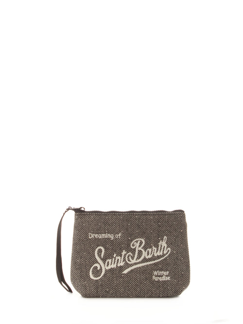 Mc2 Saint Barth Aline Wool pochette da donna HERRINGBONE 00 STRASS EMB