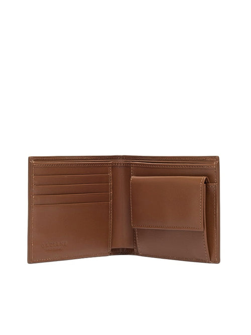 Orciani portafoglio Micron Bicolor in pelle con portamonete da uomo ebano