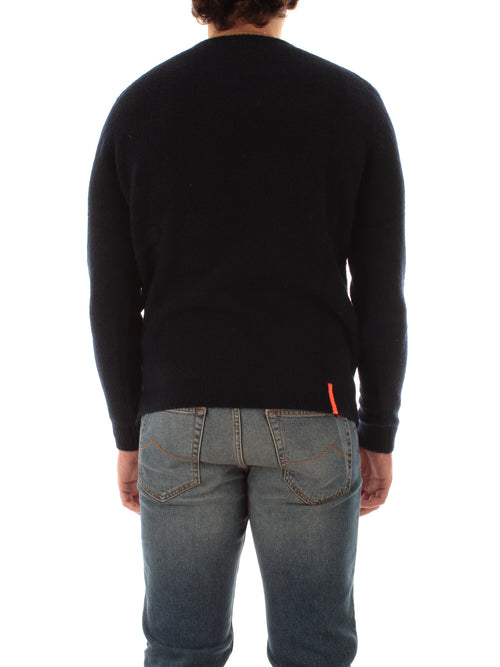 RRD-Roberto Ricci Designs Bouclè Round Knit da uomo blue black
