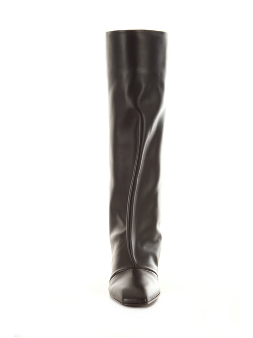 Vicini stivale in pelle nero da donna