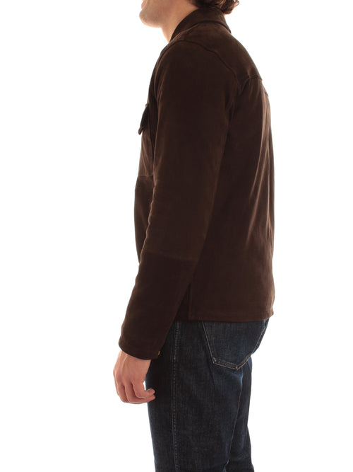 Barba TUCSON giacca in suede marrone da uomo