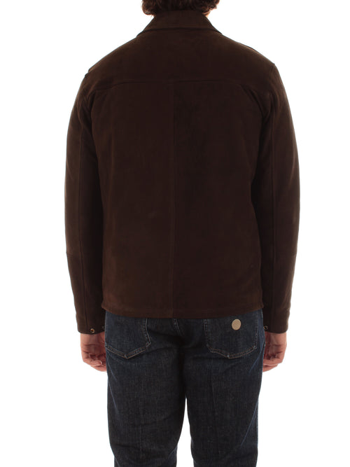Barba TUCSON giacca in suede marrone da uomo