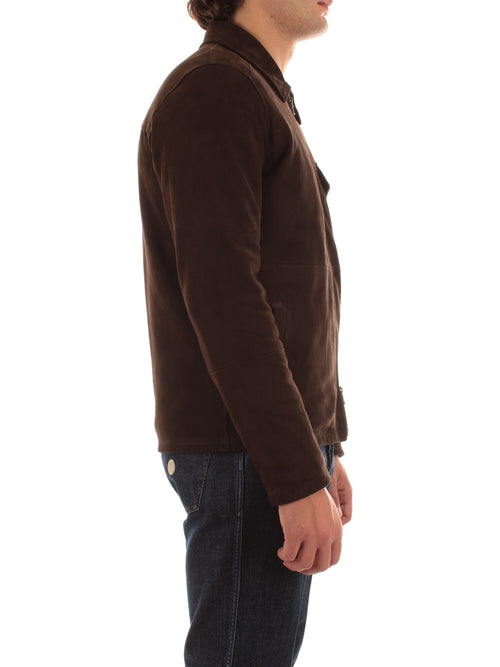 Barba TUCSON giacca in suede marrone da uomo
