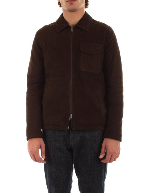 Barba TUCSON giacca in suede marrone da uomo