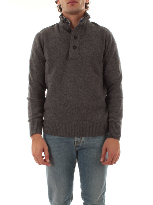 Barba maglia con bottoni da uomo grigio