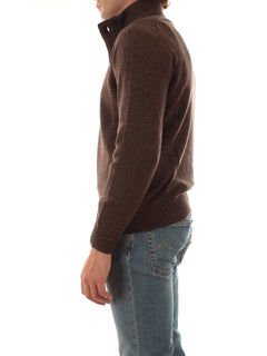 Barba maglia con bottoni da uomo marrone