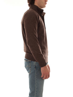 Barba maglia con bottoni da uomo marrone