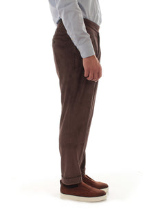 Michael Coal pantalone in velluto con doppia pence