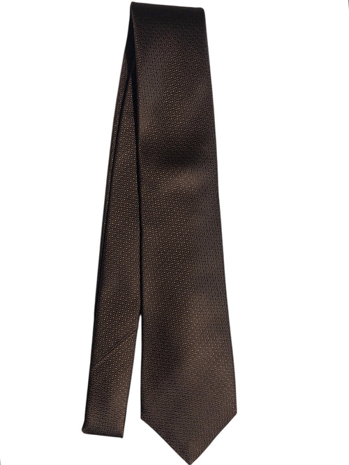 Kiton cravatta 7 pieghe in seta a tinta unita marrone da uomo