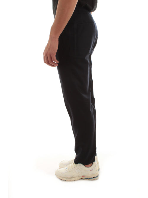 Kiton pantalaccio in lana da uomo navy blue