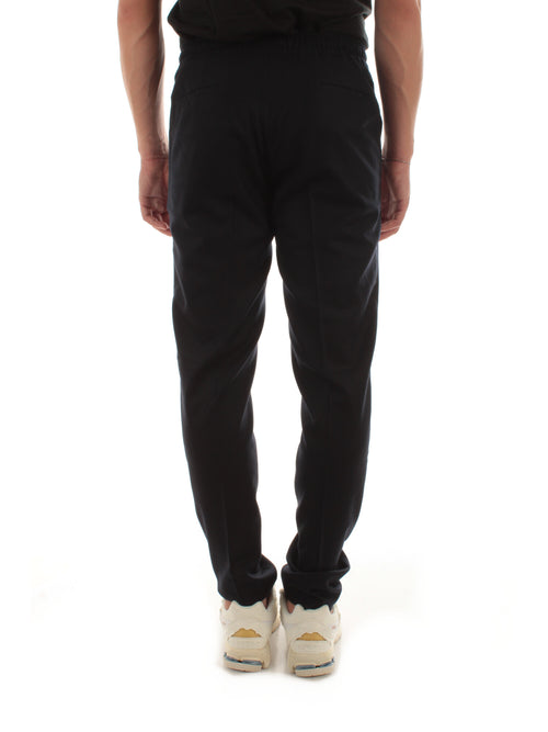 Kiton pantalaccio in lana da uomo navy blue