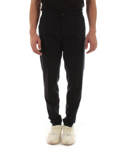 Kiton pantalaccio in lana da uomo navy blue