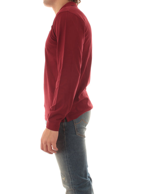 Sun 68 polo in piquet di cotone con logo da uomo bordeaux