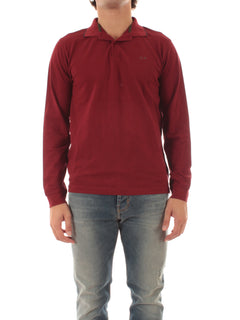 Sun 68 polo in piquet di cotone con logo da uomo bordeaux