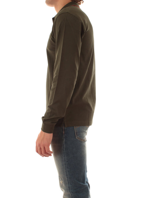 Sun 68 polo in piquet di cotone con logo da uomo militare scuro